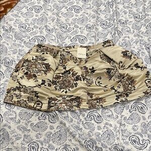 Floral Brocade Bustier Top